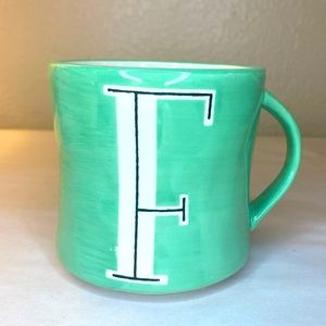 Anthropologie F Colorway Mia Initial Coffee Mug